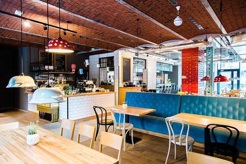 Wnętrze restauracji Emalia Zabłocie z oficjalnej strony